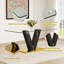 71" Glass Top Dining Room Table Set for 8, Sturdy Kitchen Table Set with Upholstered Chairs-1884387900-1884387898