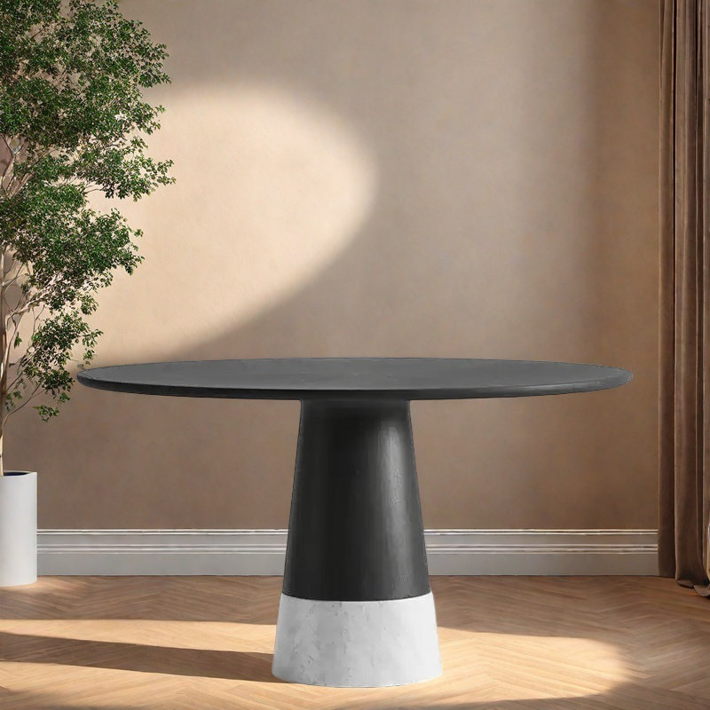 Table de salle à manger ronde avec des caractéristiques durables., H 28,74 po x L 47,24 po x l 47,24 po