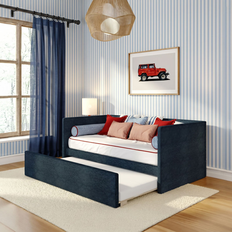 Lit de jour simple avec couchette Delaney, Indigo
