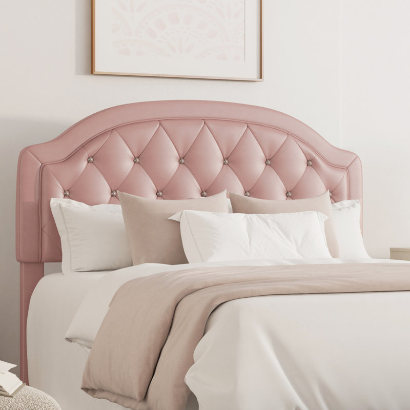Tête de lit tapissier Keltner, Double, Rose
