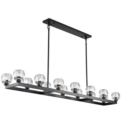 14 - Light 72'' W Dimmable Kitchen Island Rectangle Chandelier
