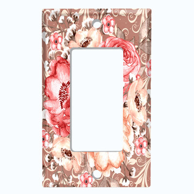 Plaque murale décorative / bascule 1 fleur rose