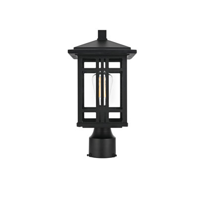 Lampadaire extérieur noir Emrush 15 pouces