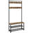 Keiveon 33.5" Wide Metal Hall Tree with Shoe Storage & Bench & Movable Hooks-2027198783
