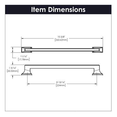 Brownstone Collection Handle Pull - 8-13/16" Center to Center Cabinet Pull Polished Nickel - Transitional Hardware for Drawers & Cabinets