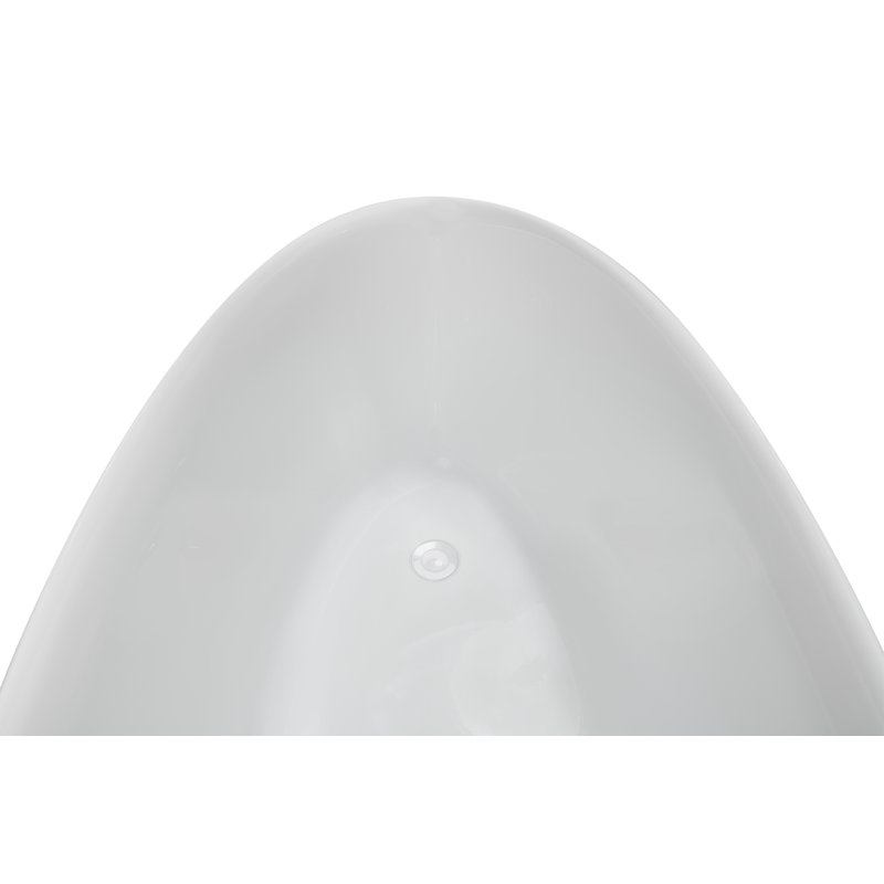 Baignoire autoportante 59 "avec drain interne Streamline, Blanc lustré