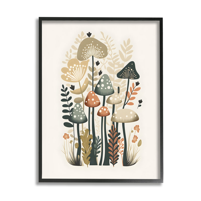 Impression sur toile Whimsical Mushroom Botanicals, H 20 po x l 16 po x P 1,5 po