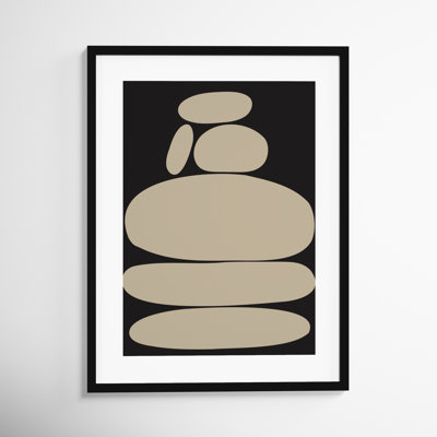 Zen River Rocks Black And Tan by The Creative Bunch Studio
