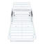 Structure de chaise longue d'extérieur en fer blanc avec accoudoirs en corde noire