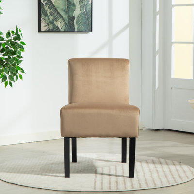 Aliriza Velvet Fabric Armless Accent Chair