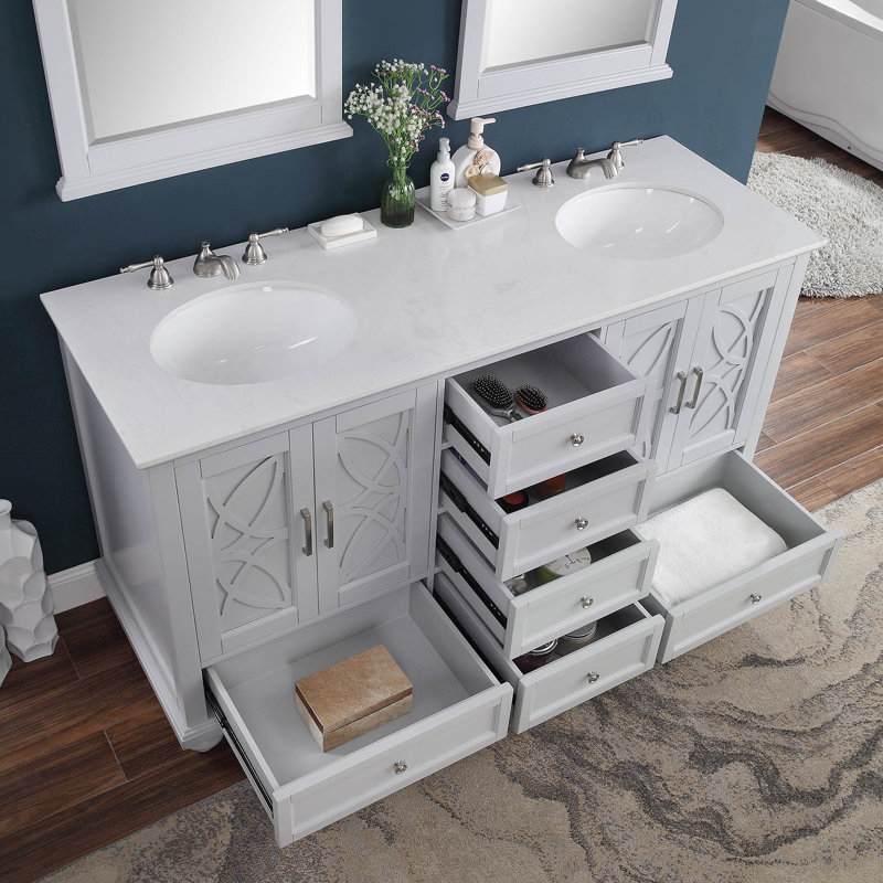 Meuble-lavabo l 62 po x P 22 po Conjetta, Gris