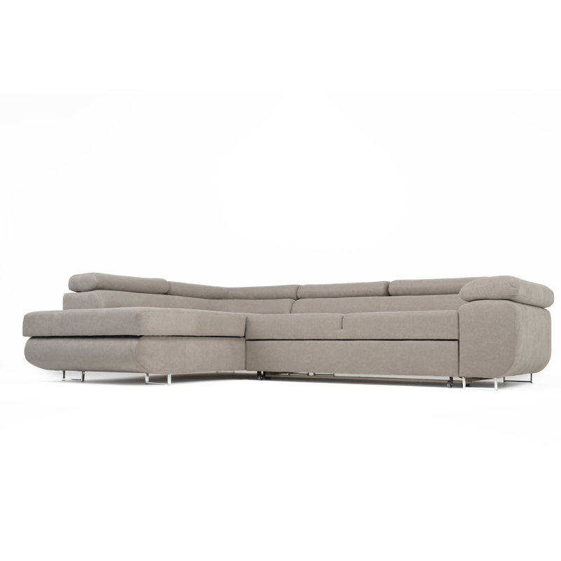 Flavius Corner Sofa Bed, Cream, Left Hand Facing