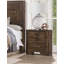 Table de chevet 1 pièce Rustic Brown Finish Brown