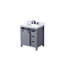 Dark Grey Bath Vanity 30 In. W X 22 In. D, Carrara Marble Countertop And Faucet Set
