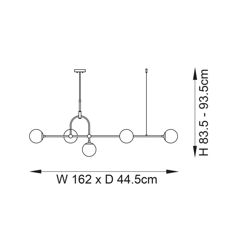 Cadel Impressive 5-Light Antique Brass Linear Chandelier