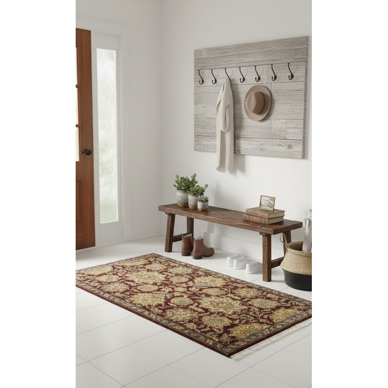 Red Floral Traditional 3X5 Handmade Agra Jaipur Oriental Area Rug