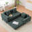 Boneless 98.8" Modular Folding Sleeper Sofa Upholstered Floor Sofa Bed With Side Pockets And 3 Pillows - No Assembly Required-2077855923