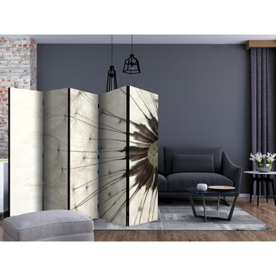 Crosston 225cm W x 172cm H 5 - Panel Solid Wood Folding Room Divider