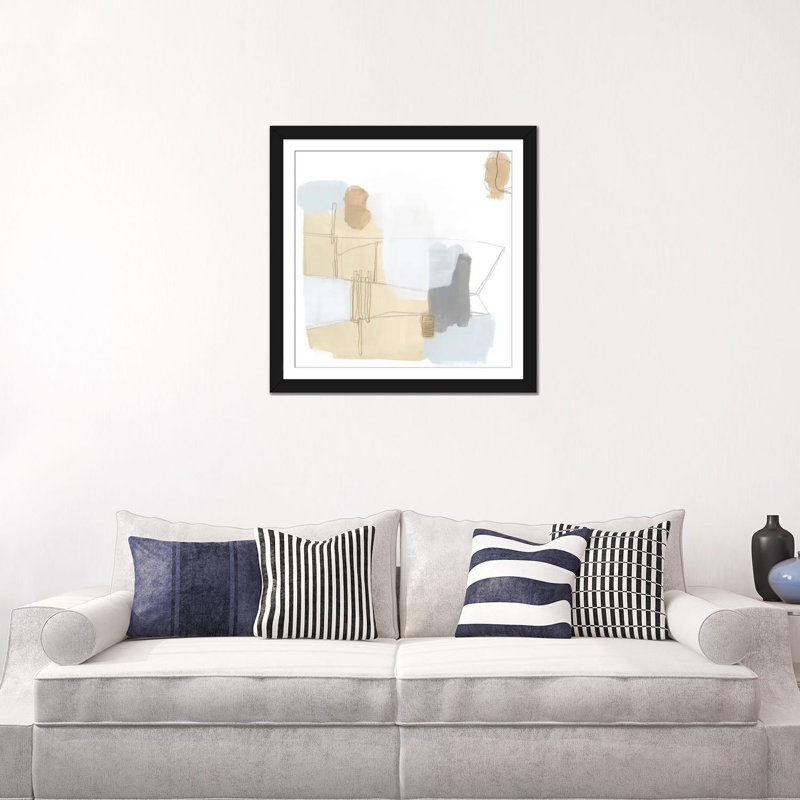 « overture ix », impression sur toile, H 24 po x l 24 po x P 1 po, Papier d'art encadré noir, Blanc