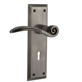 New York Plate Privacy (Bed & Bath) with Decorative Keyhole and Swan Lever