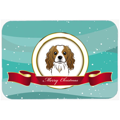 Planche à découper en verre de noël east urban home cavalier épagneul merry