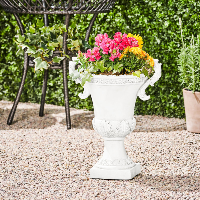 Charmant pot à fleurs en oxyde de magnésium pour toutes sortes de plantes, Blanc antique