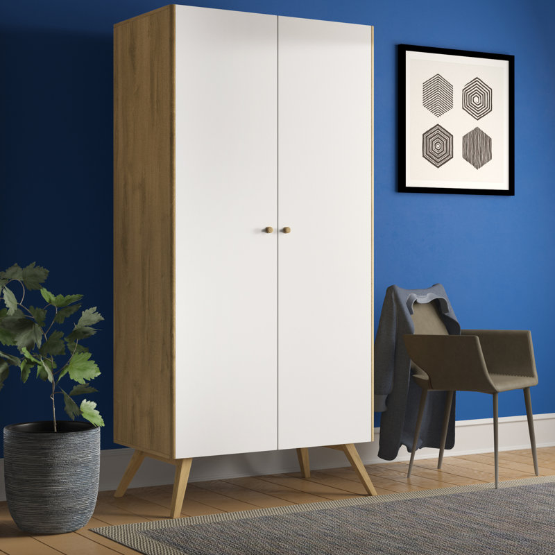 Horta 2 Door Wardrobe, Oak/White