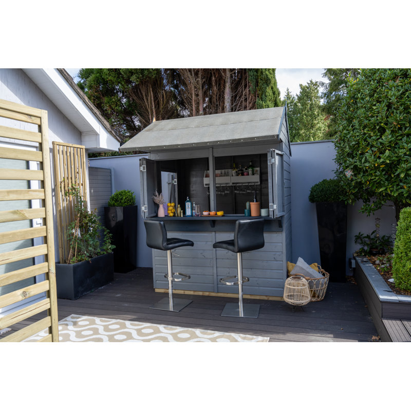 Forest Garden Bar Counter with Solid Wood Outer Material