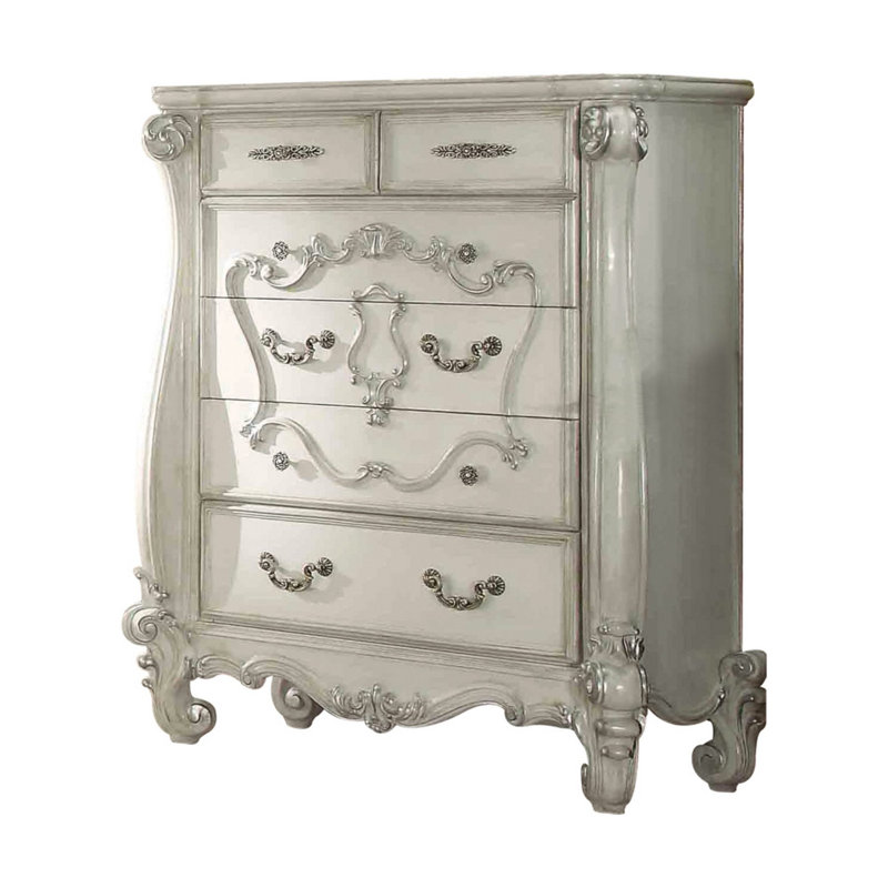 Commode 6 tiroirs king style Tion, Blanc os