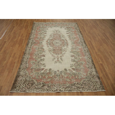Tapis oriental traditionnel à motif floral anatolien à motif de médaillons 6 x 10 po