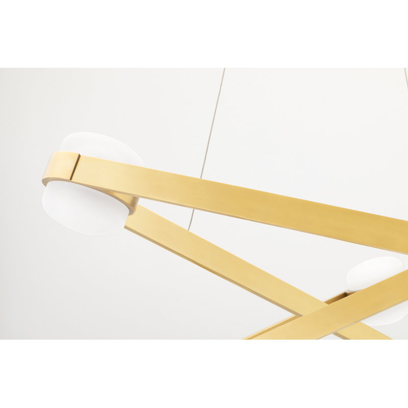 Orbit - 6 Light Chandelier - Aged Brass Finish, Aged Brass