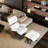 Mid Century Genuine Leather Lounge Chair With Ottoman, Solid Wood Frame, Strong Aluminum Legs, Memory Foam-2124191726