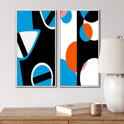 «Retro Abstract Minimal Colorful Geometrics XIII», ensemble de 2 reproductions