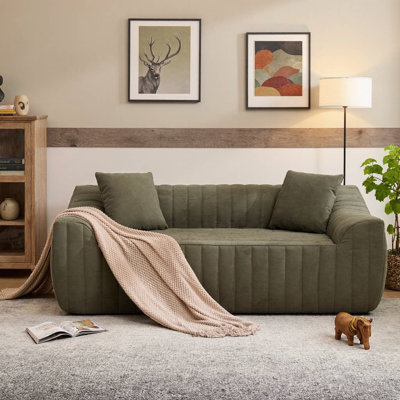 78" Oversized 2-Seater Faux Leather Loveseat with 2 Pillows | Deep Spacious Couch for Living Rooms, Apartments & Small Spaces
