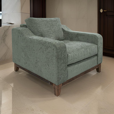 Structure et base en bois Olivo, tissu de fauteuil