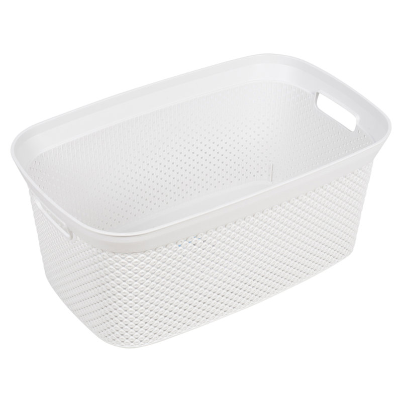 Plastic Laundry Set with Handles, White