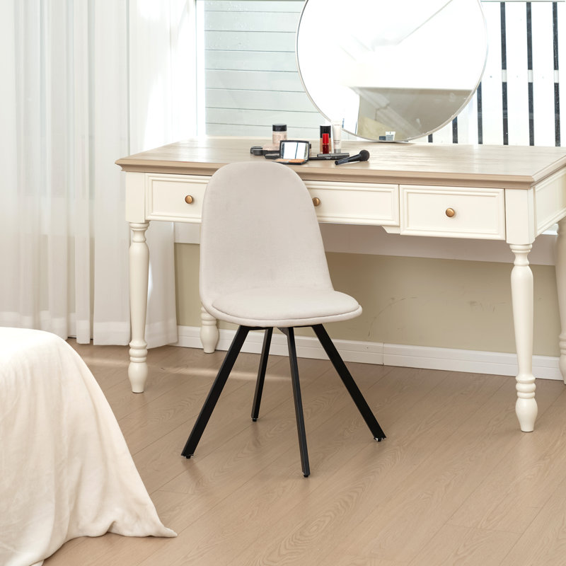 Ensemble de 4 chaises de salle à manger Bulera, avec siège rembourré confortable pour la cuisine, salle à manger, salle de réception, beige, Bulera
