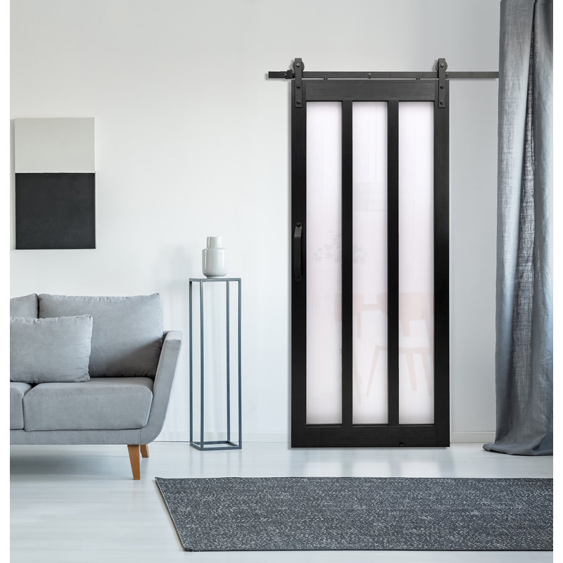 Ensemble de porte de grange 3 panneaux avec quincaillerie 36 po x 84 po Millbrooke, L 36 po x H 84 po