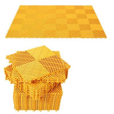 Heavy-Duty Interlocking Garage Floor Tiles - Non-Slip Plastic Mats For Superior Drainage & Protection(25Pcs)