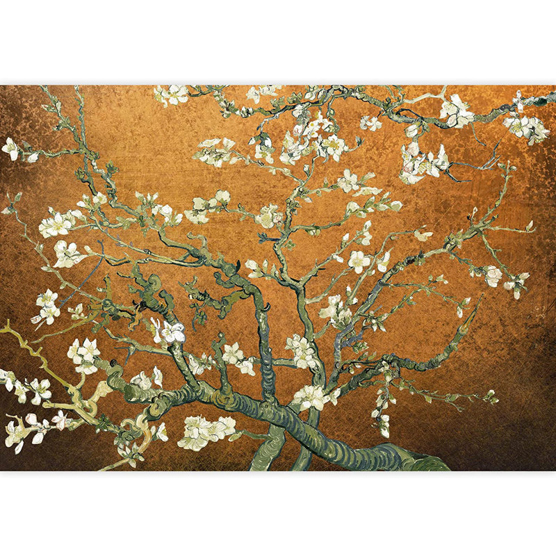 Almond Blossom Vincent Van Gogh, Floral Mural, Vintage Boho Removable Contact Paper, L 96 po x L 66 po, Cuivre