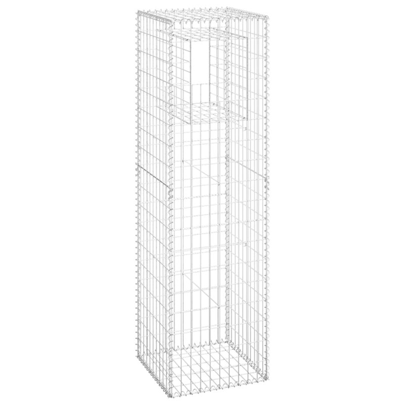 Aaiza 60cm H x 40cm W Silver Metal Basket Post Included, 180cm H x 50cm W x 50cm D