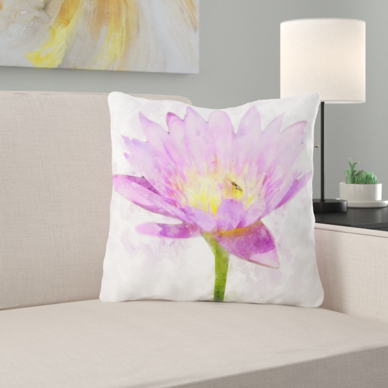 Coussin lotus Kumail, Microsuède, Intérieur