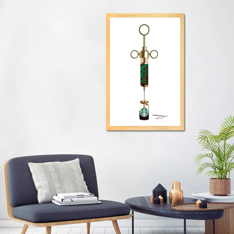 «Shot Of Caffeine» par Studio One - impression d'art graphique, H 32 po x l 24 po x P 1 po, Blanc