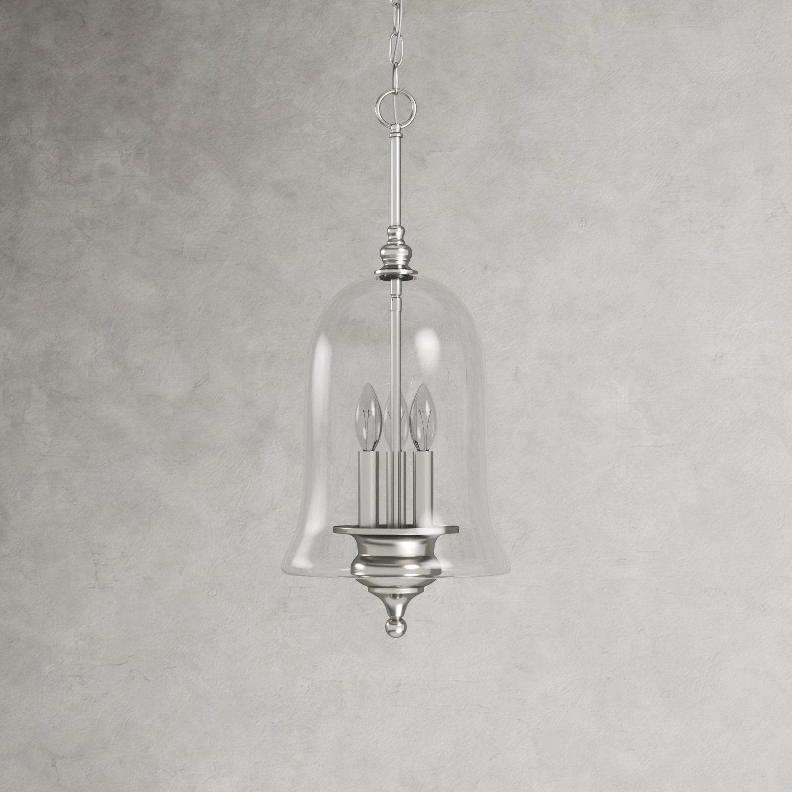Laurel Dimmable 3 - Light Pendant, Polished Nickel