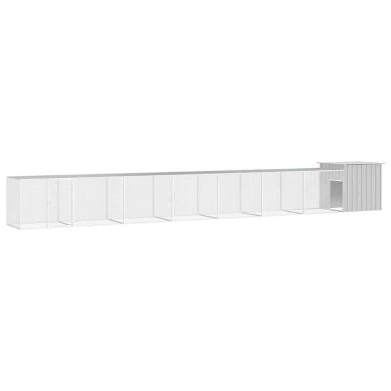 Cage à poulet Davier, gris, H 39,4 po x l 35,8 po x L 354,3 po
