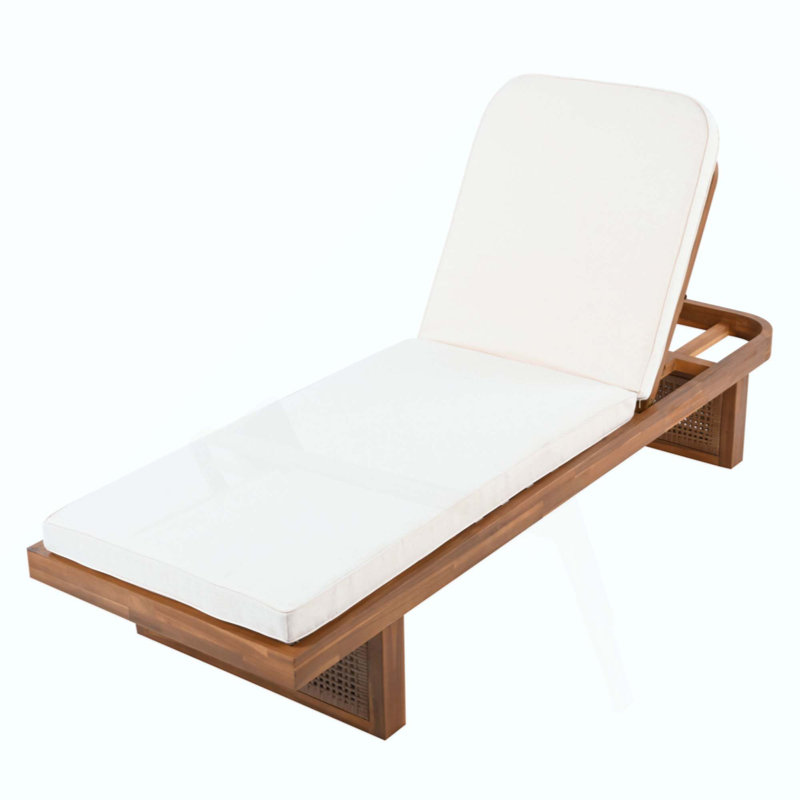 Outdoor Lounge Chair - Acacia Wood & PE Rattan Design With Cushion, 1