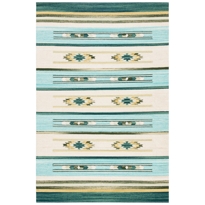 Congo Flatweave Cotton Southwestern Rug, Rectangle 4' x 6'
