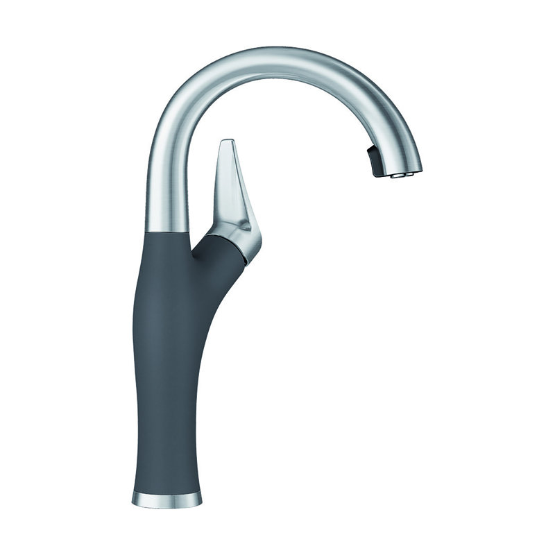 Artona Pull-Down Dual-Spray Bar Faucet - PVD Steel/Cinder, Cinder, 1.5 GPM