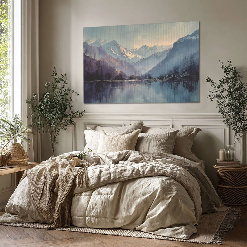 Art mural sur toile grande taille Pale Winter Sky - salon, chambre à coucher ou bureau, L 60 po x H 40 po