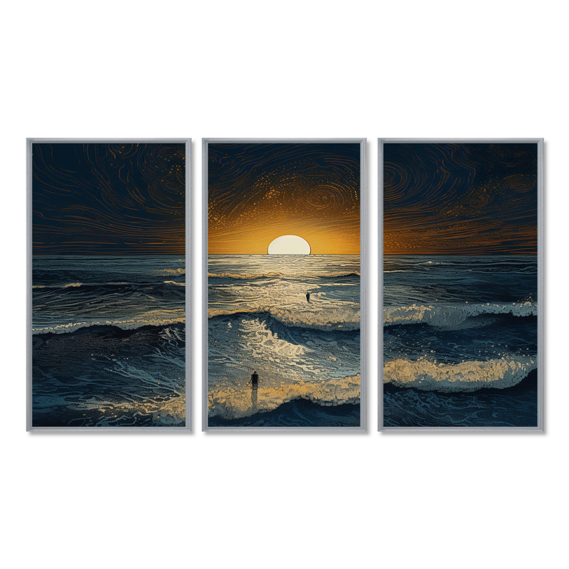 Ensemble de salon Rubenstein - Beach & Ocean Wall Art, Encadrement argenté, H 32 po x l 48 po x P 1 po